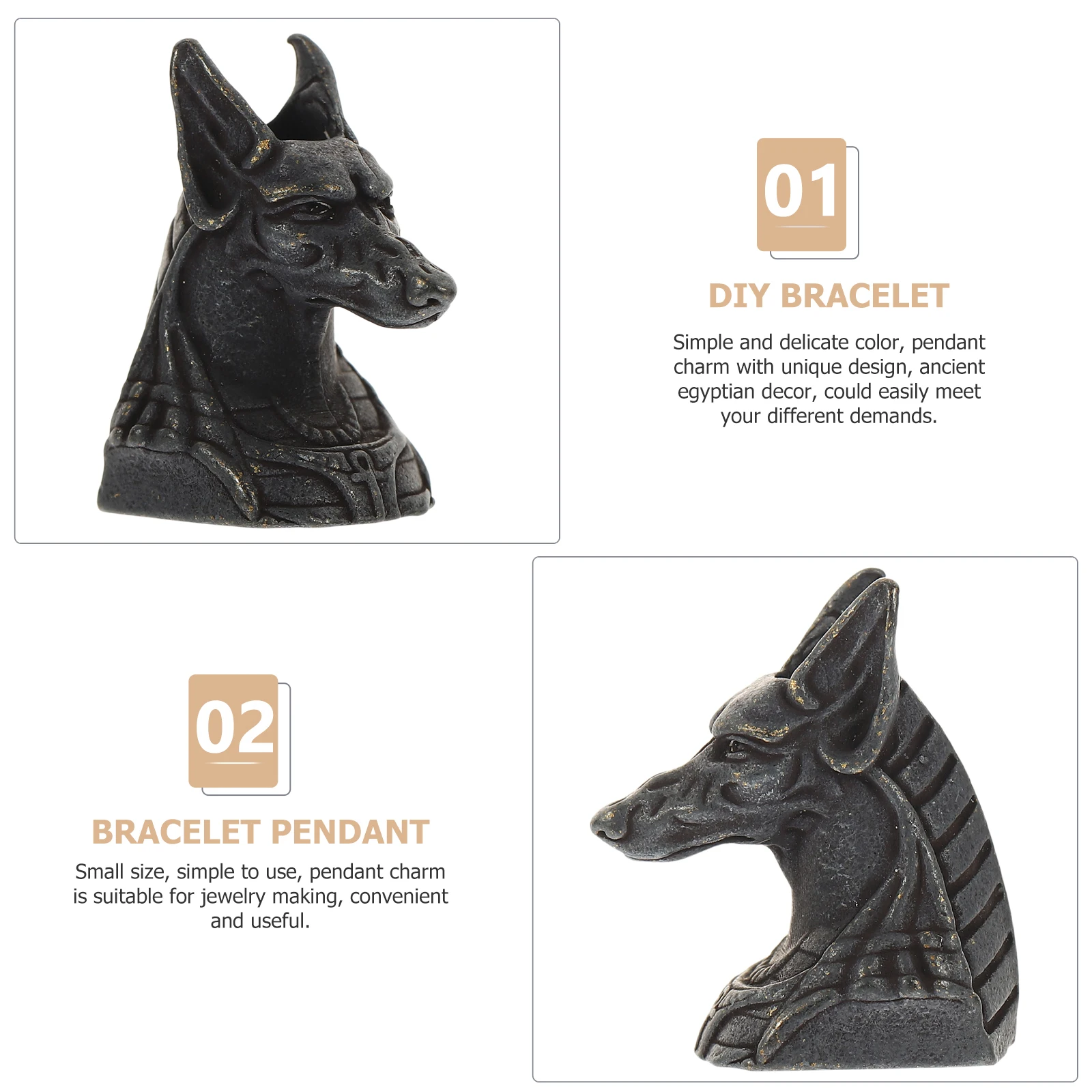 

Ancient Egyptian Anubis Pendant Keychain DIY Bracelet Black Version Metal Charms for Jewelry Making Bracelet Crafting