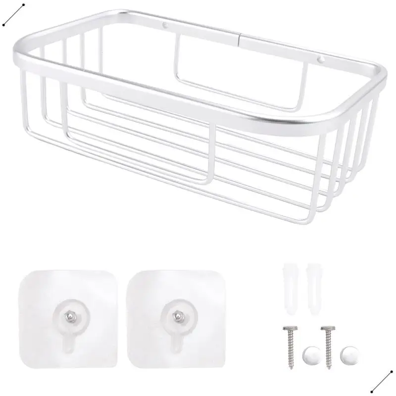 Bathroom Shower Shelf Holder Aluminum Corner Storage Rack Shampoo Soap Cosmetic Shelves Wall Mounted Kitchen