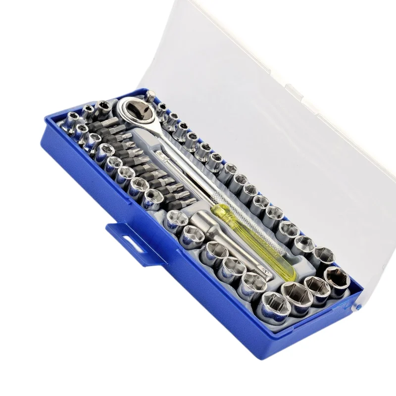 50 Piece Socket Ratchet Wrench Set Automobile High Quality Ratchet Spanner Repair Sleeve Set Repair Socket Wrench Tools Set