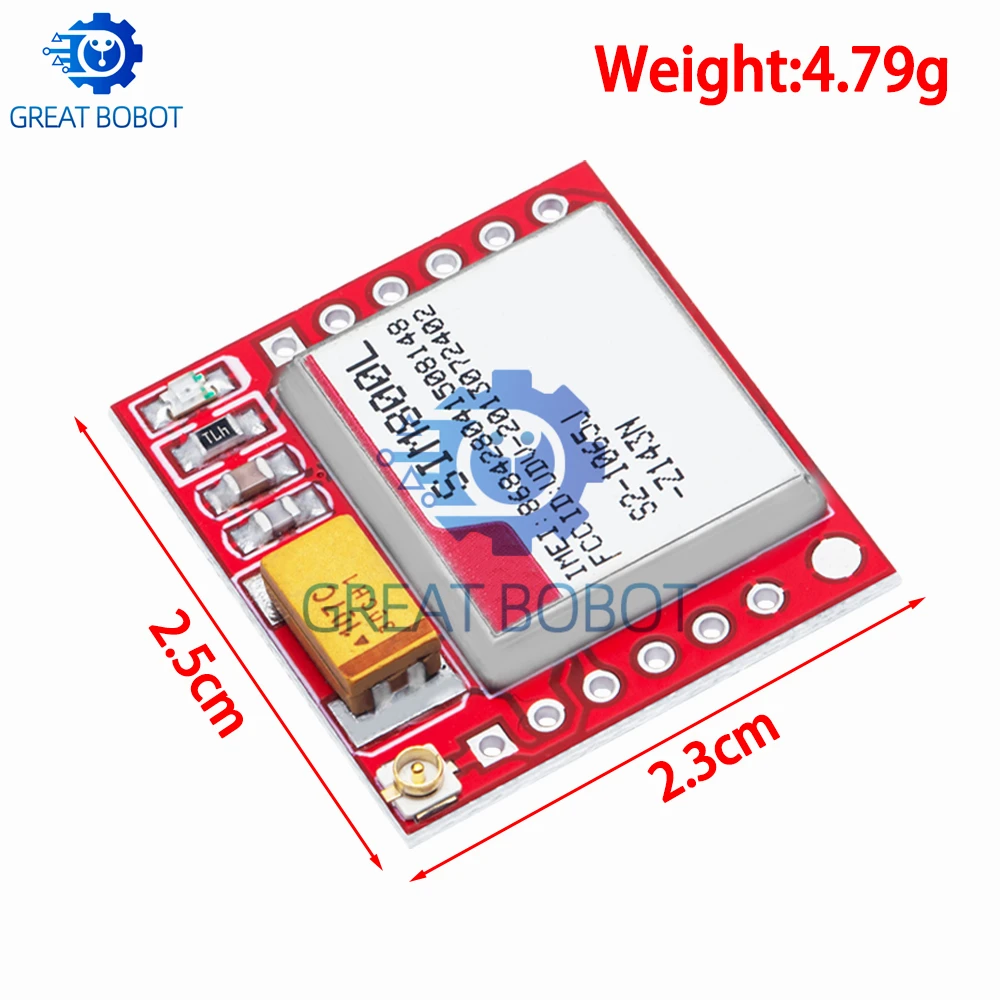 SIM800L Quad-Band GSM GPRS Board, MicroSIM Card Module with TTL Serial Transceiver
