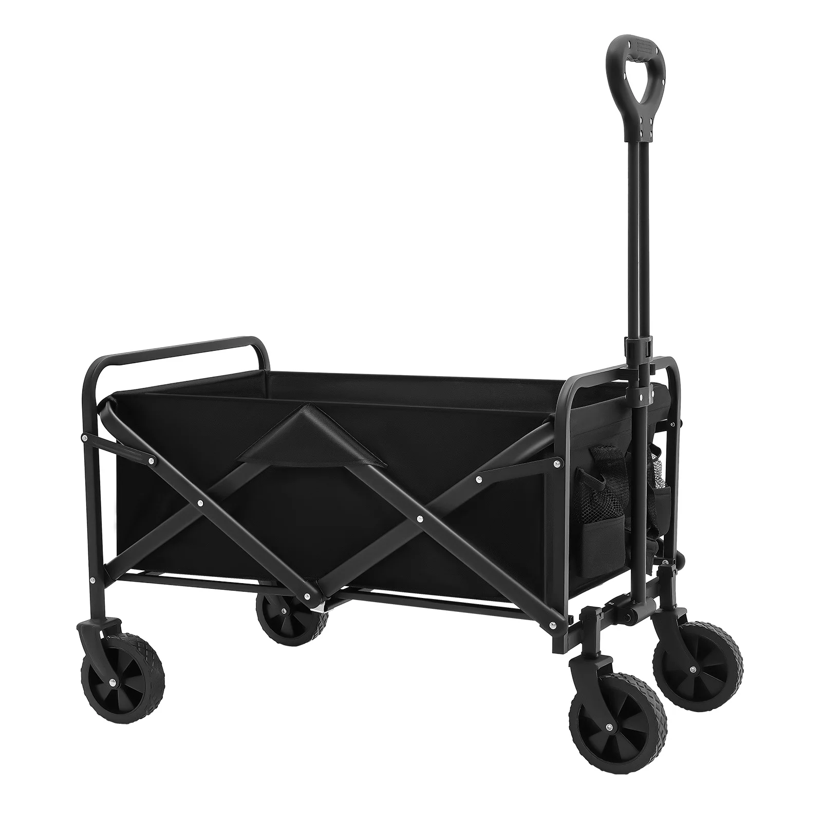 Chariot pliable, capacité 176 lb, chariot utilitaire robuste et pliable avec roues à 360° °   Roues pivotantes et poignée réglable, utilisation portable pour le shopping, le camping, le jardin et le transport
