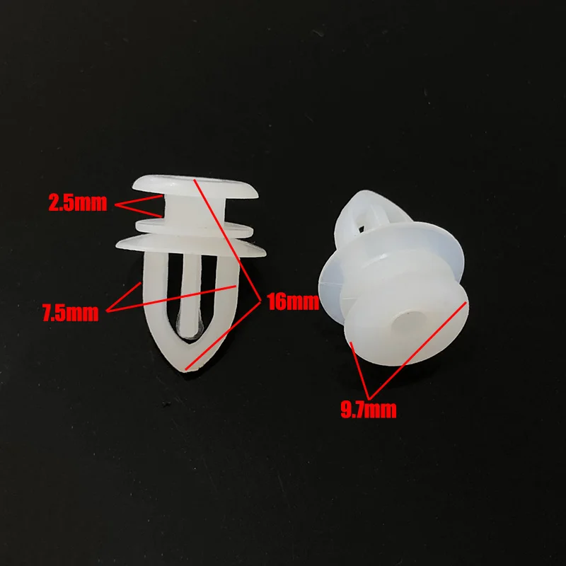 50Pcs Car Tweeter Triangle Wing Mirror Trim Panel Clips Plastic Auto Fastener Rivets For Opel Vauxhall Corsa Astra Ford 7mm hole