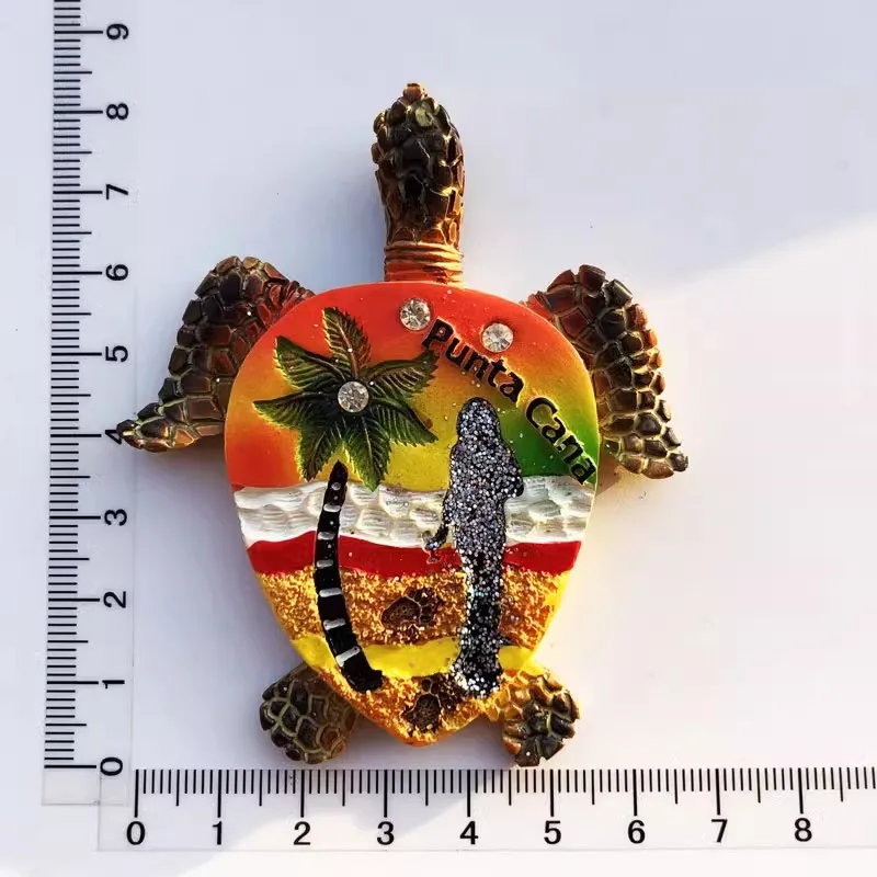 Turtles On Punta Cana Beach, Dominica  Travelling Souvenirs Fridge Magnets Creative Home Decoration Resin Fridge Magnetic Sticke