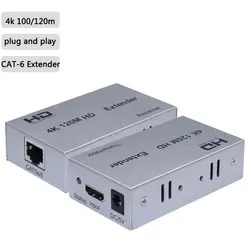 イーサネットケーブルビデオコンバーター、送信機受信機、4k、120m、cat5e、cat6、rj45経由のHDMI互換エクステンダー、vs 1080p