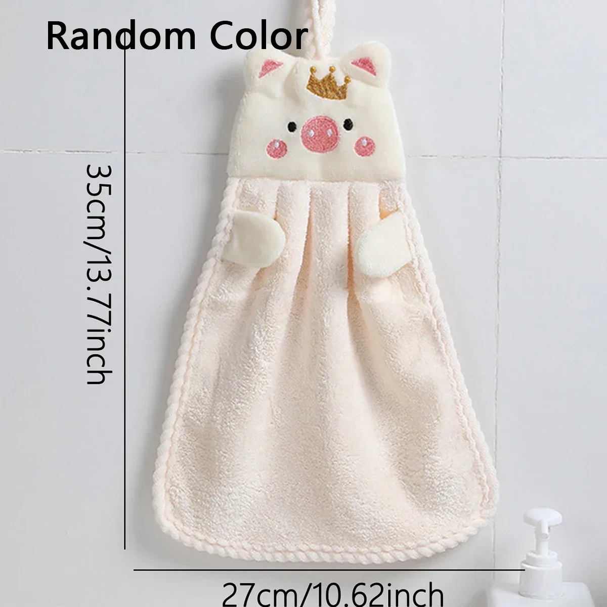 1PC-Hand Towels Bathroom Microfiber Towel Baby Wipes Extra Thick Coral Velvet Handkerchief Children\'s Cartoon Animal Absorbent