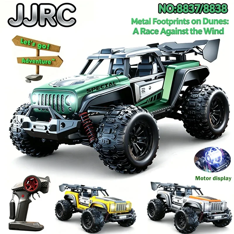Voiture télécommandée JJRC 1:14 2026 8837 8838 2.4G 4x4 Véhicule tout-terrain haute vitesse avec éclairage complet Jouets de course pour enfants Cadeaux