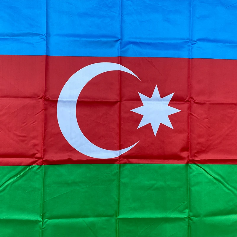 Xvggdg 90 X 150cm Azerbaijan Flag Banner Hanging National Flag Home Decoration