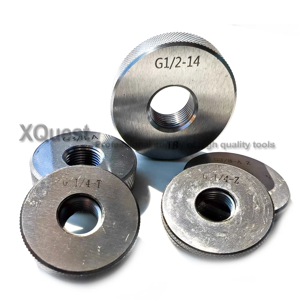 LH Left Pipe thread ring gauge set G1/8 G1/4 G3/8 G1/2 G3/4 G1 T Z GO NOGO Non-sealing straight pipe threads screw gauges gage