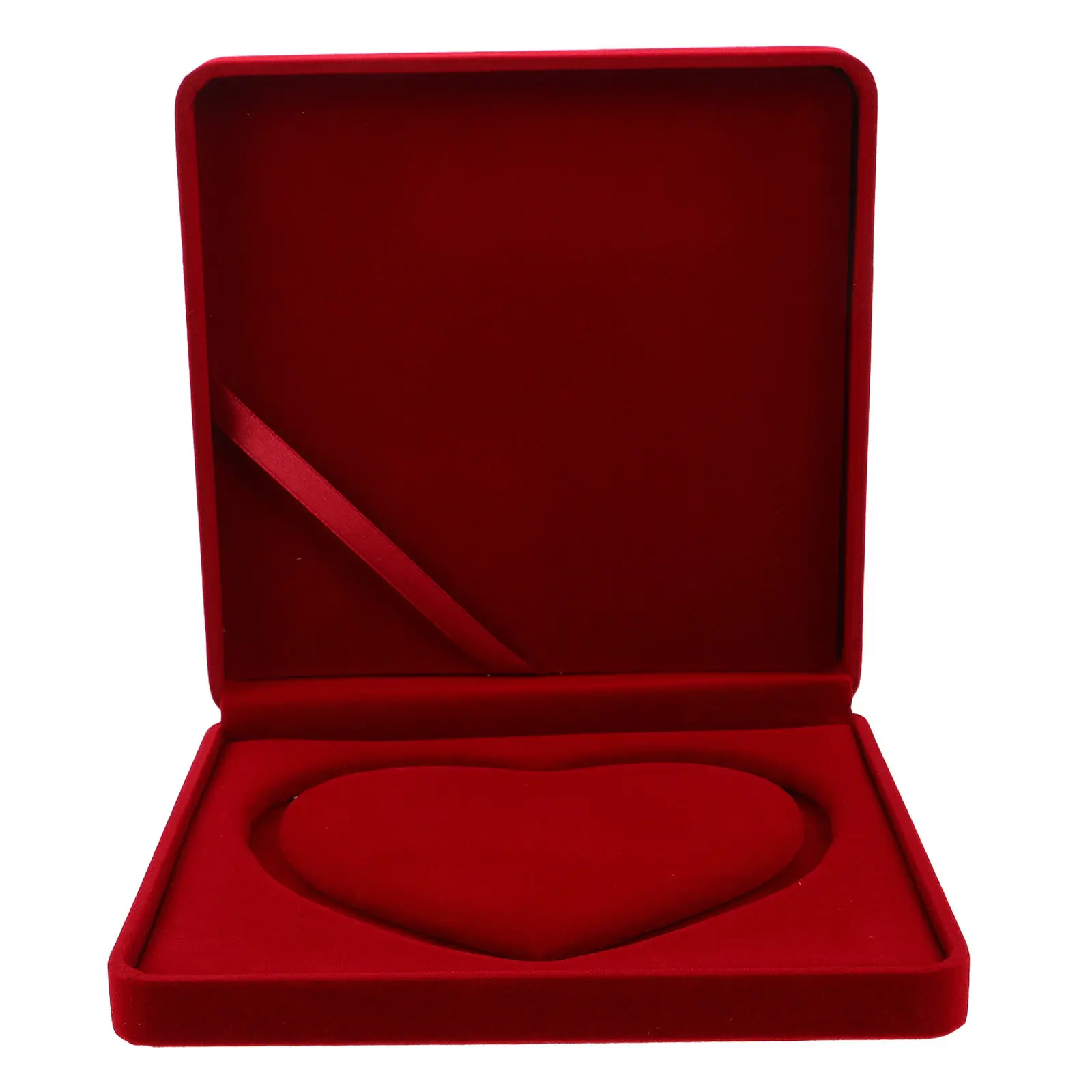 

Pearl Necklace Storage Box Soft Red Jewelry Organizer Portable Decorative Case Travel Jewelry Display Holder Necklace Chains