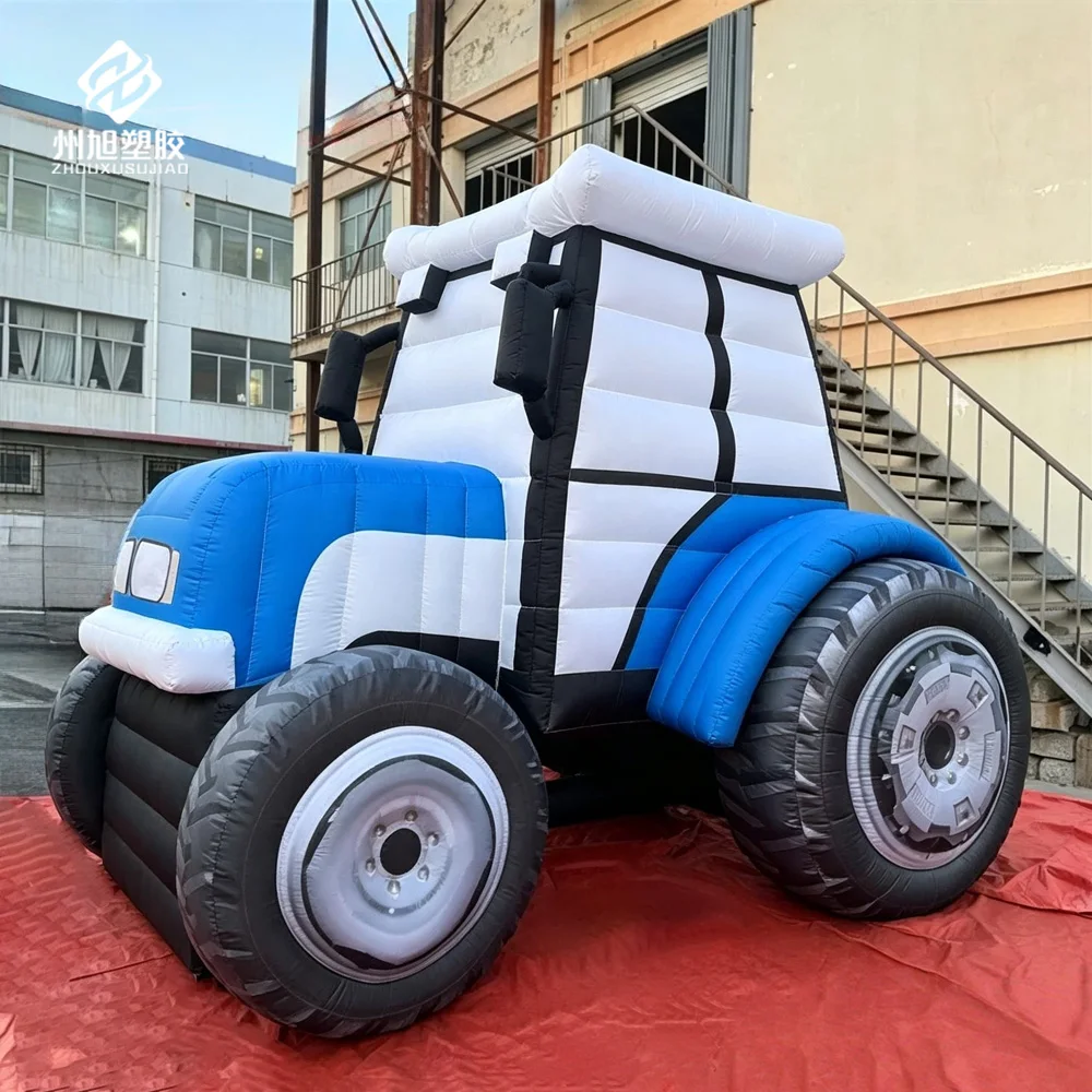 Colorful inflatable tractor machine statue balloons, used for creative outdoor large-scale advertising boards