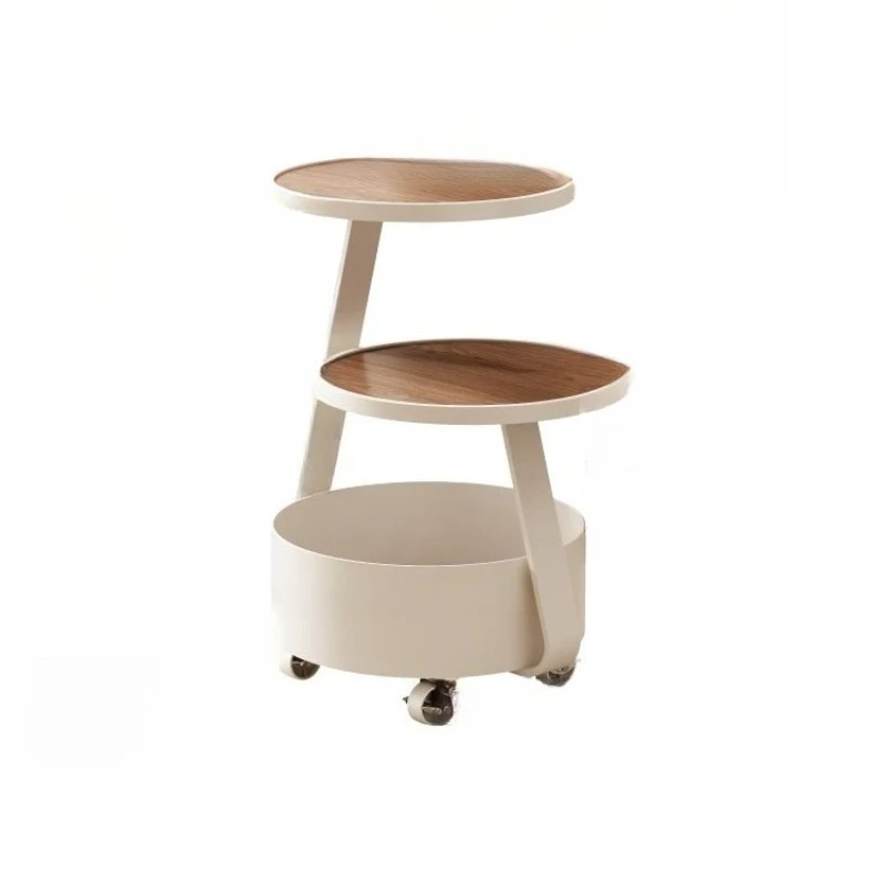 

Log wind edge few living room coffee table light luxury high sense movable sofa side cabinet small table