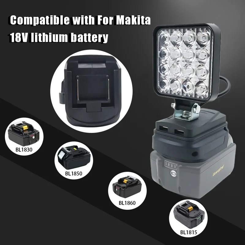 16 Beads LED Car Work Lights Torch Camping Lamp For Makita Lomvum Zhipu Jingmi Li-ion Battery