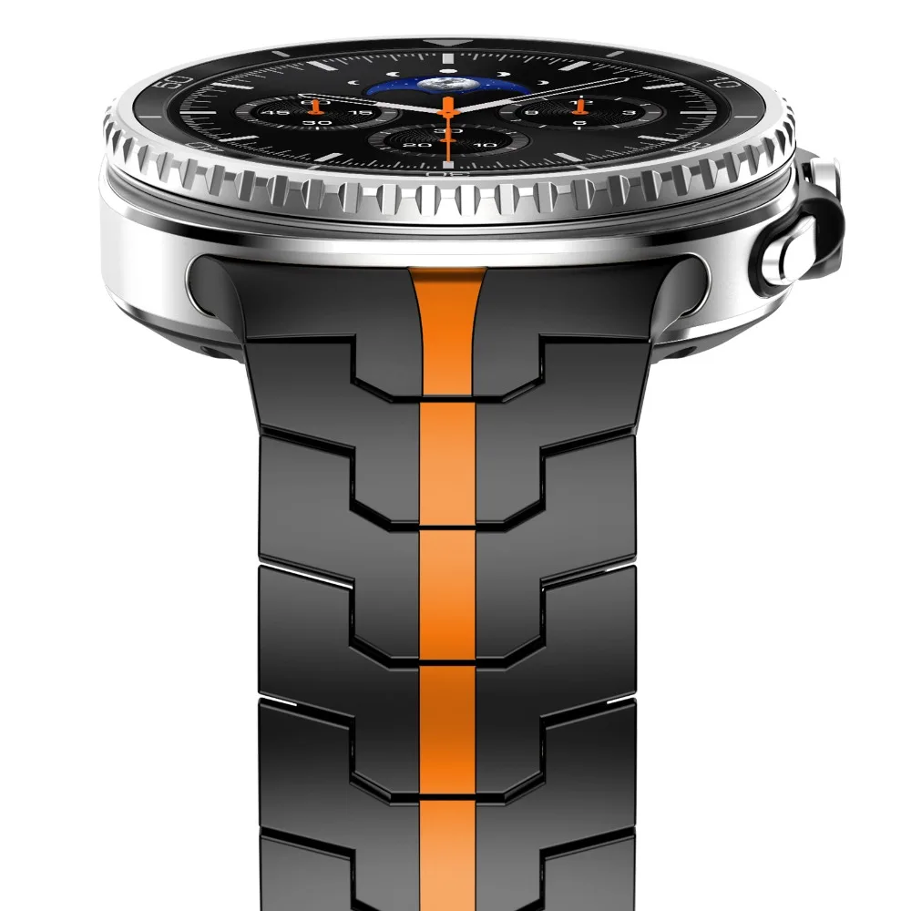 حزام معدني من الفولاذ المقاوم للصدأ لساعة سامسونج جالاكسي 8/8 كلاسيكي 40 مللي متر 44 مللي متر 46 مللي متر سوار لساعة جالاكسي 8 حزام كلاسيكي