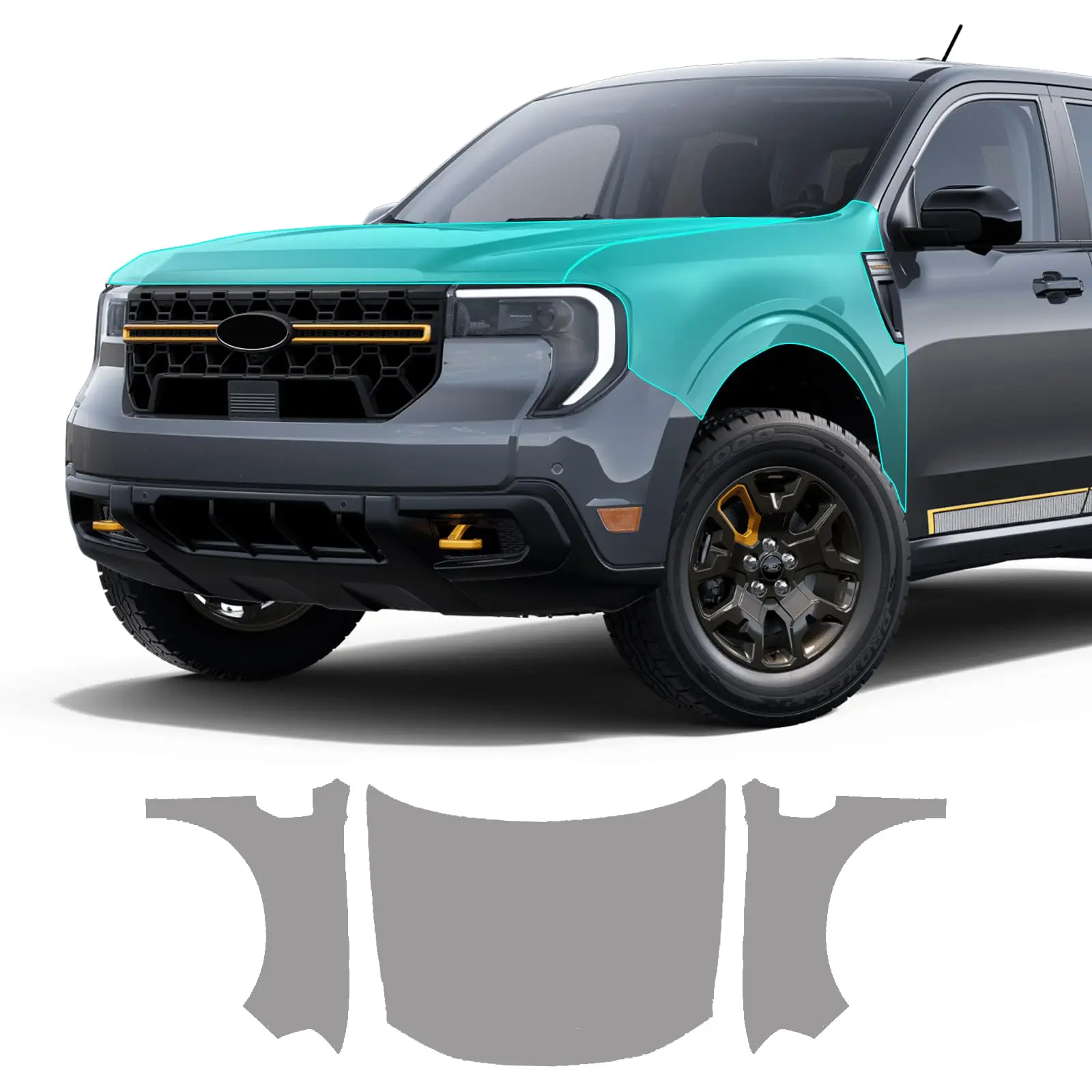 

For FORD MAVERICK 2025 TPU Pre-cut PPF Kit Scratch-resistant Transparent Front Bumper Hood Engine Paint Protective Film