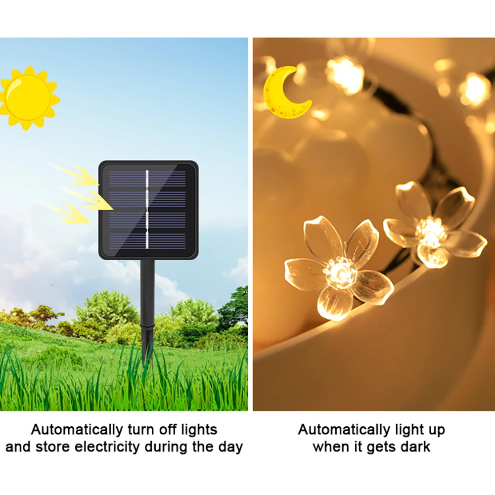 Solar Blume String Lichts ch litten im Freien wasserdichte Batterie solar betriebene String für Home Zaun Hof Weihnachts baum Dekoration