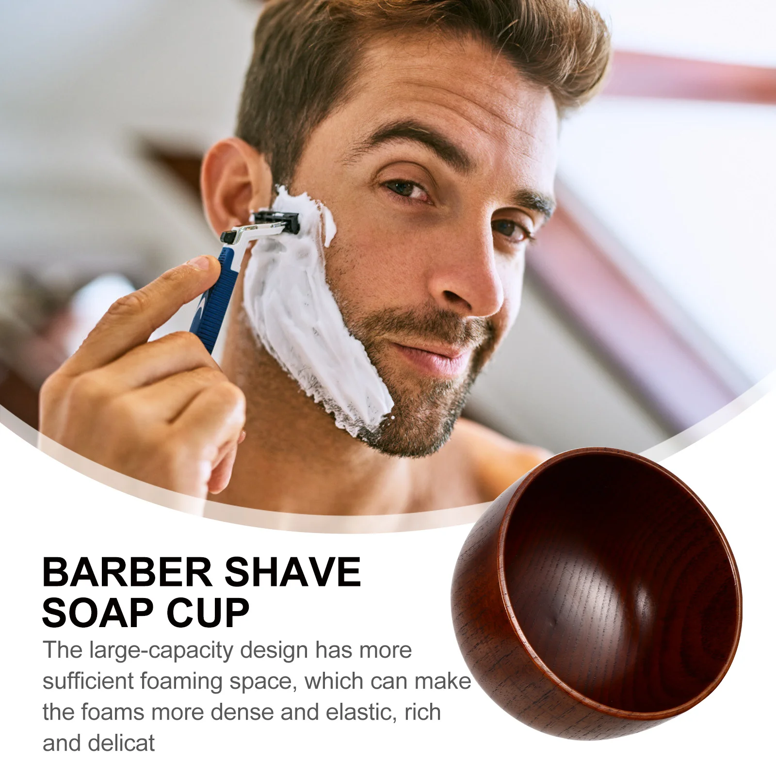 

Premium Wooden Shaving Soap Bowl Heavy Duty Craftsmanship Ideal for Traditional Wet Shaving Shave Soap Cup Mug