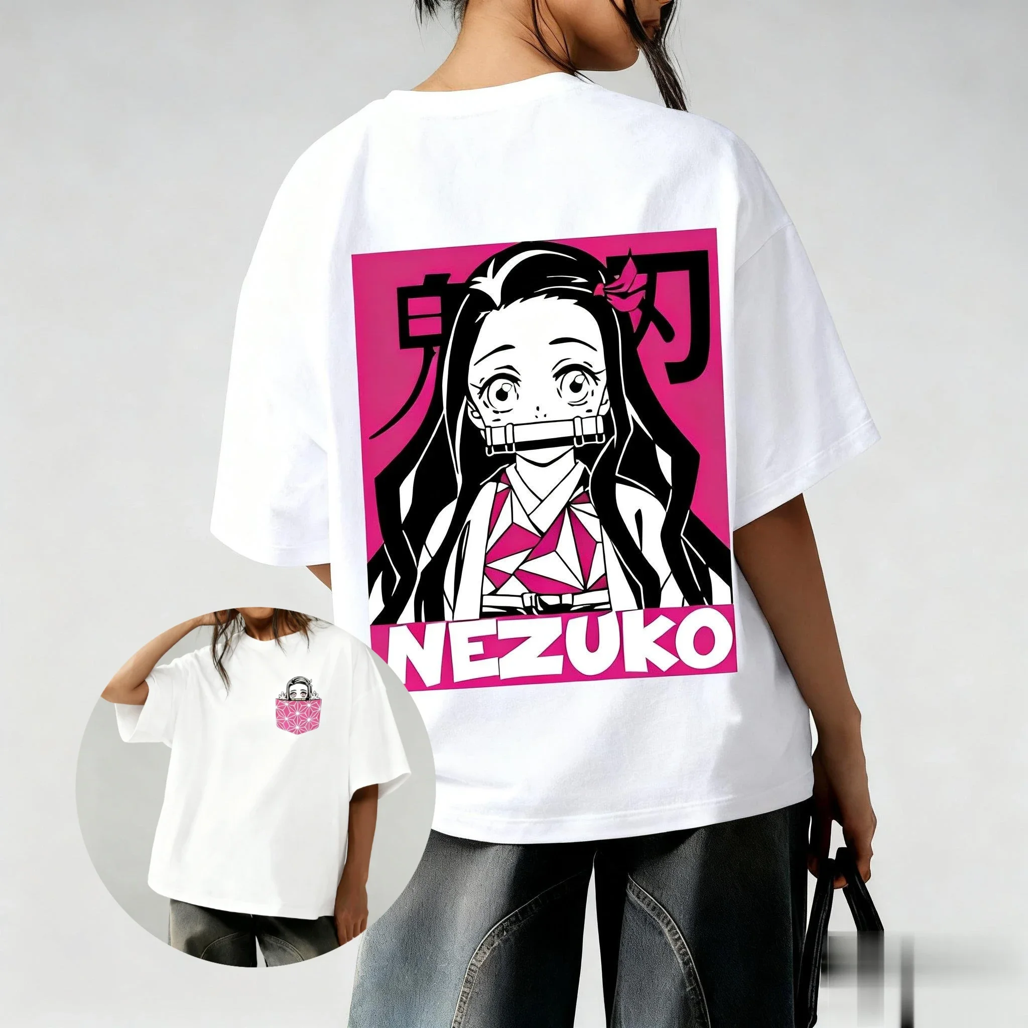 2026 Unisex Demon Slayer Nezuko Kamado Anime T Shirt Women Men Short Sleeve Tee Graphic Print Casual Streetwear Summer Trendy