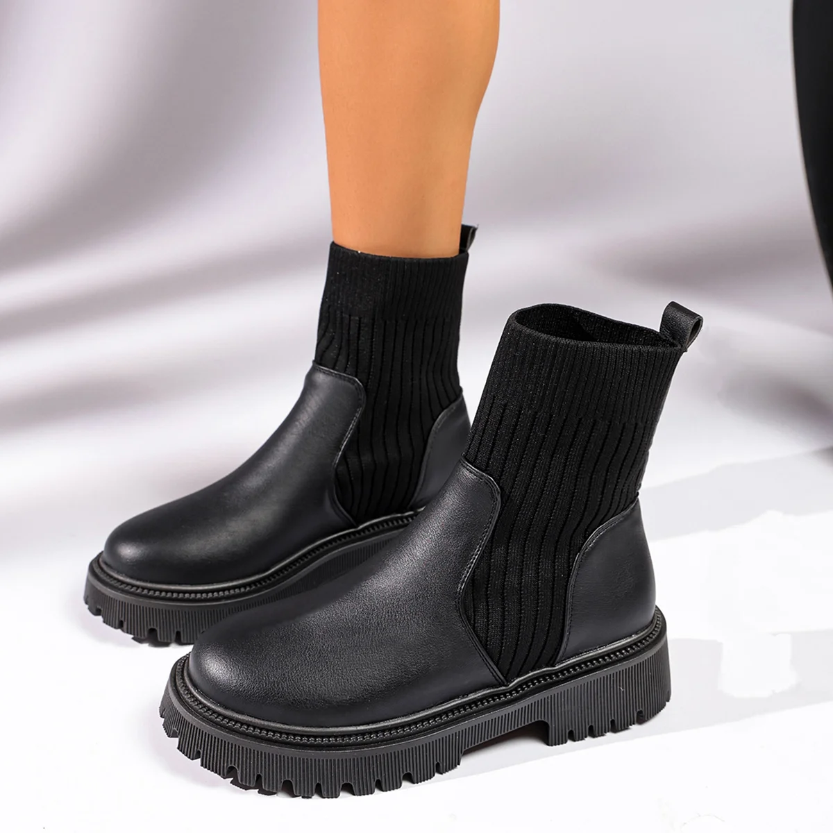 Autumn Winter Fashion Knit Soc - Women'S Fashion Socks ulasan dan harga