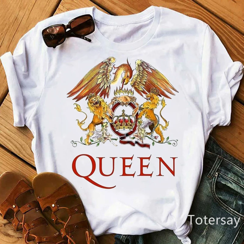 2024 Freddie Mercury T-Shirt Ladies Clothing Queen Band T Shirt Summer  Harajuku Top Women Tshirt Tumbler Tops Tees Women