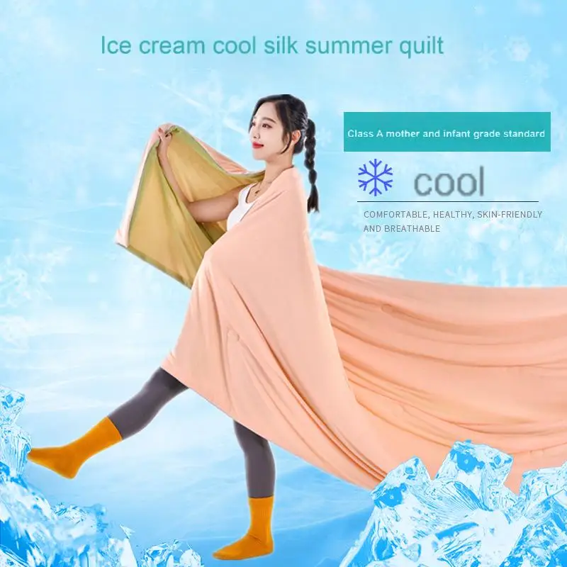 High Quality Cooling Blankets Smooth Air Condition Comforter Lightweight Summer Quilt with Double Side Cold Cooling Fabric