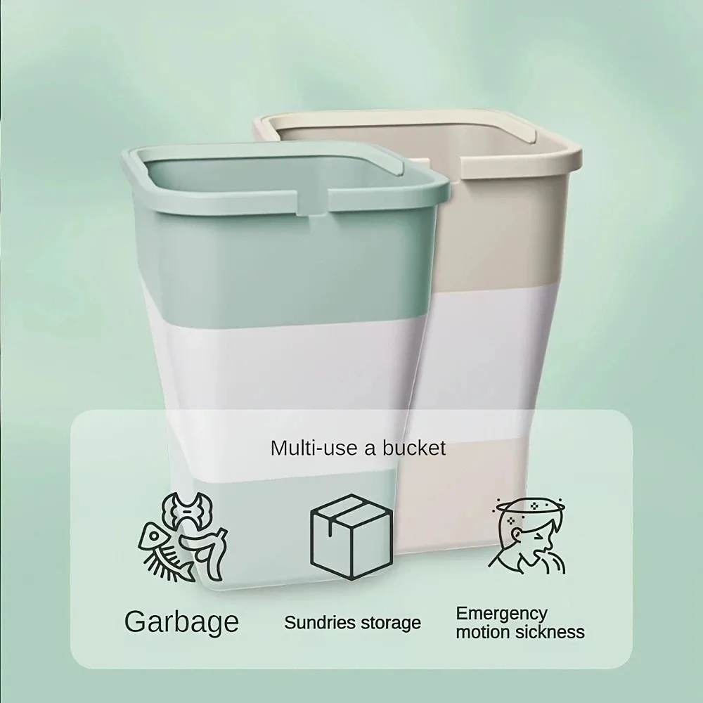 Waterproof Folding Car Trash Bin Portable with Lid Car Garbage Holder Large Capacity Compact Drink Snack Storage Bucket