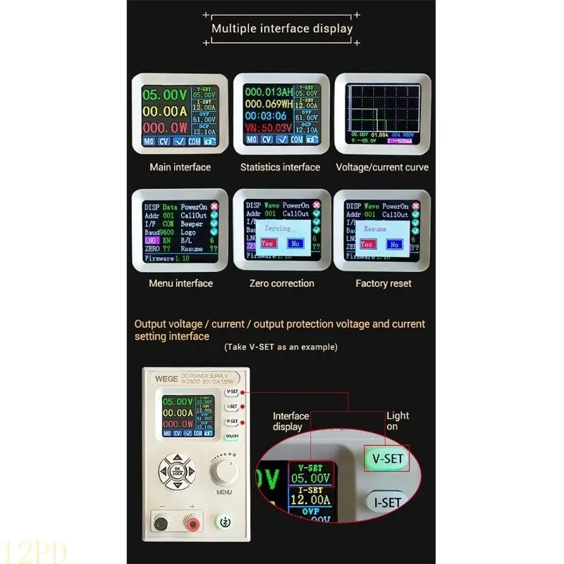 

12PD Adjustable Step-down for DC Power Supply with Overvolage/Overcurrent for Pro