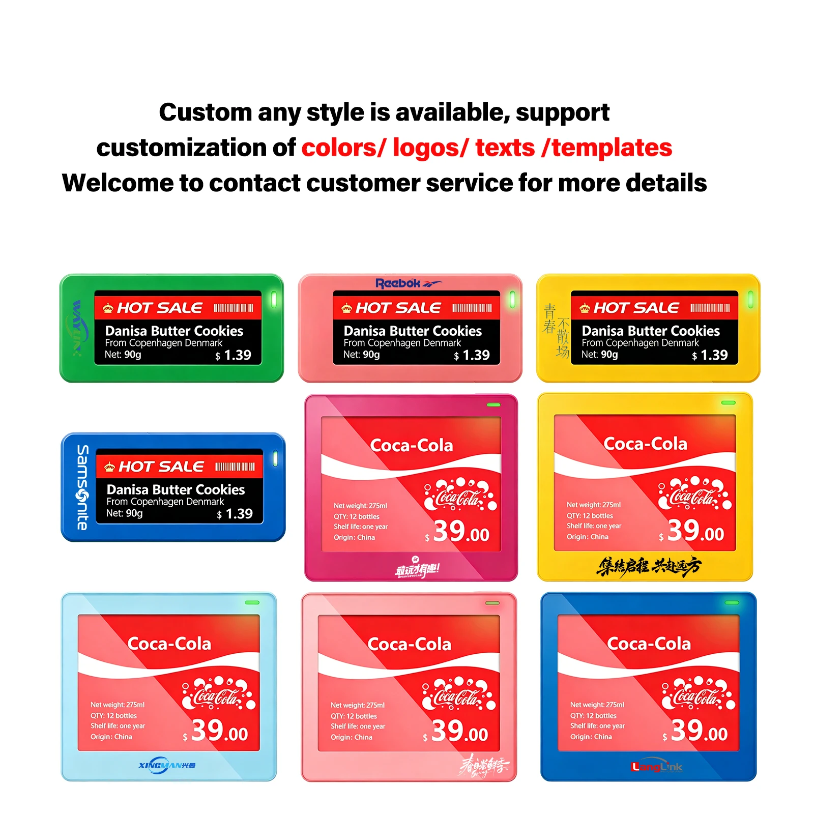 

PANDA Multi-Size E-Ink Tags 2.13"/2.66"/2.90"/3.5"/4.2"/5.8"/7.2" OEM Custom Panel Color Wholesale for Intelligent Warehouse