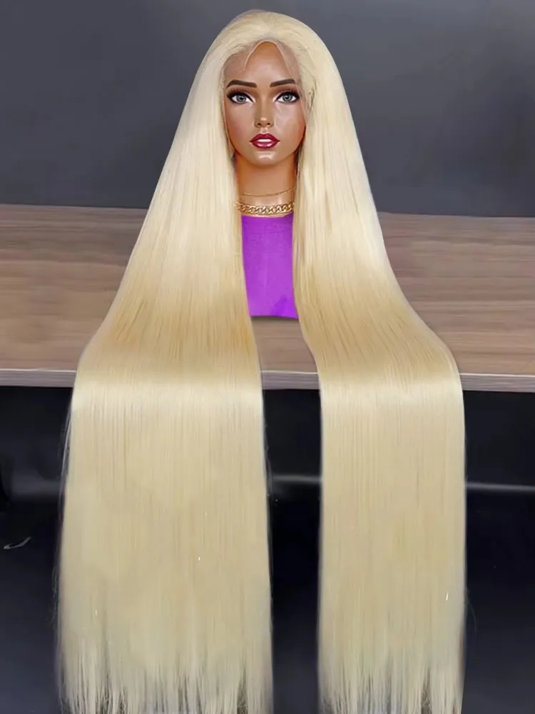 

40 Inch 613 Honey Blonde HD 13x6 Lace Front Human Hair Wigs For Women Colored Bone Straight Transparent Lace Frontal Wig Remy