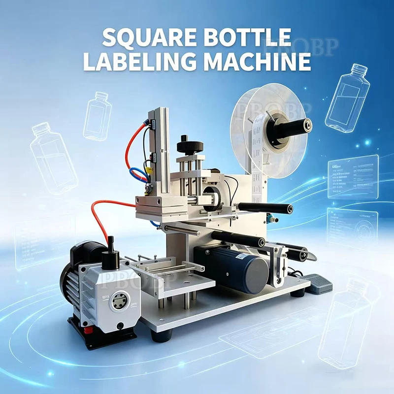 PBOBP Manual Bottle Labeling Machine Label Sticker The Label Wizard Adjust Height Plastic Glass Round Square Bottle Jar