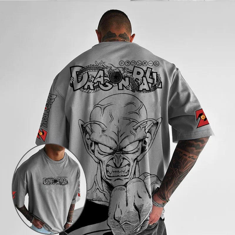 Camiseta masculina com estampa 3D de Dragon Ball Anime Piccolo Personagem Camiseta gráfica Dragon & "DRAGON BALL" Logo Element Design para casual
