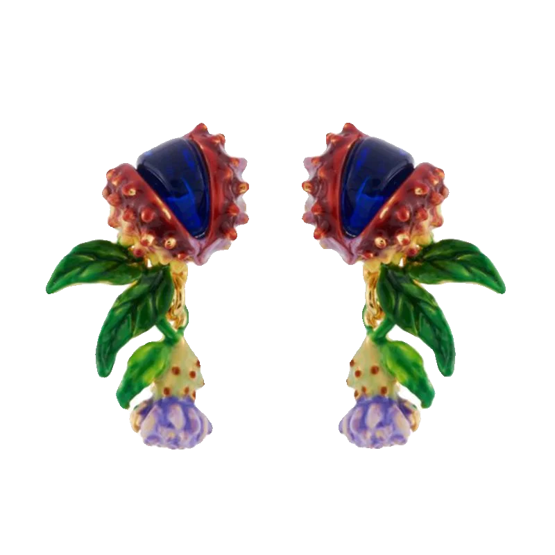 

Французские высококачественные легкие роскошные серьги, женские серьги-гвоздики с эмалью и синими кристаллами