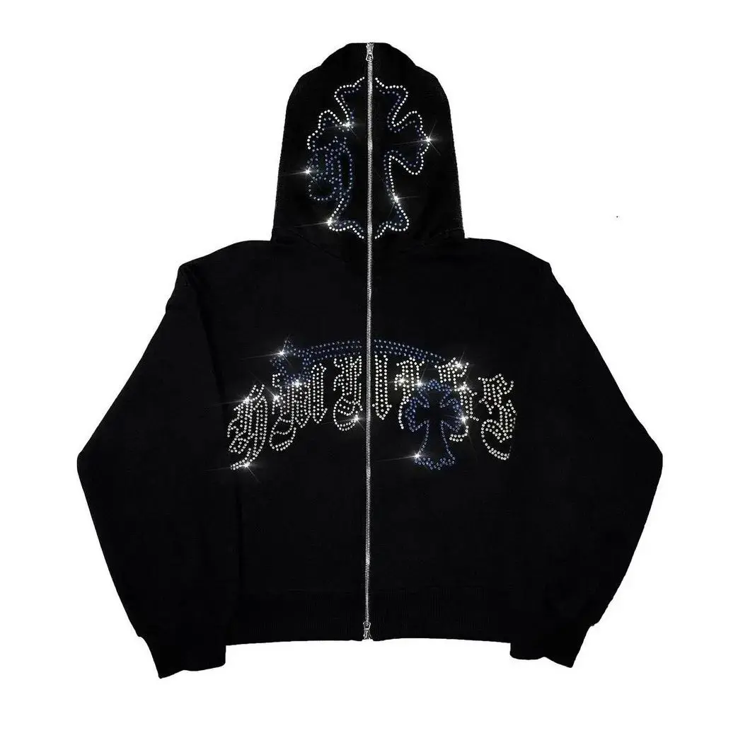 Autumn/winter Fashion Vintage Y2k Sweatshirt Hoodies Streetwear Matching Shirt Aesthetic Korean Style zipper Pullover emo