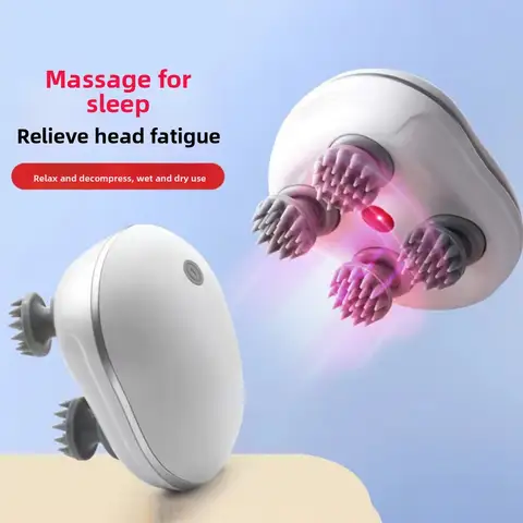 Massageador muscular elétrico cabeça massageador couro cabeludo relaxar vibração massageador do couro cabeludo amassar recarregável cabeça massagem máquina mulher/homem