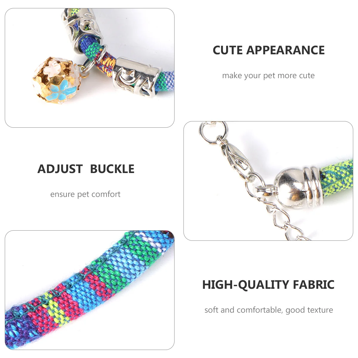 

1Pcs Bohemian Collar for Cats Adjustable Breakaway Cat Collar with Bell Lightweight Comfortable Pet Necklace Ethnic Style Kitty