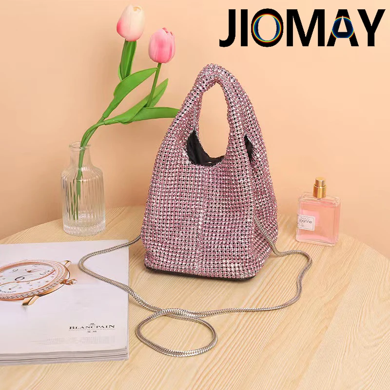 JIOMAY Fashion Trends Rhinestone Purse Luxury Designer Handbags Diamond Evening Bag Versatile Party Purses Shoulder Bags