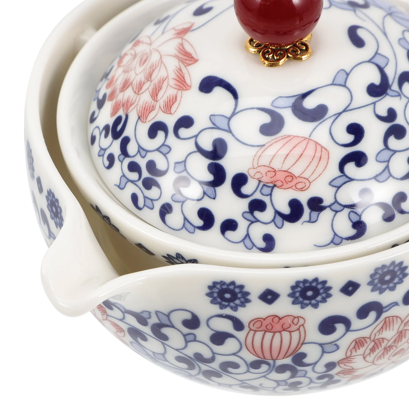 

Ceramic Teapot Side Handle Vintage Style Chinese Traditional Rotating Pot 360 Degree Decorative Household Ware Elegant Kung Fu