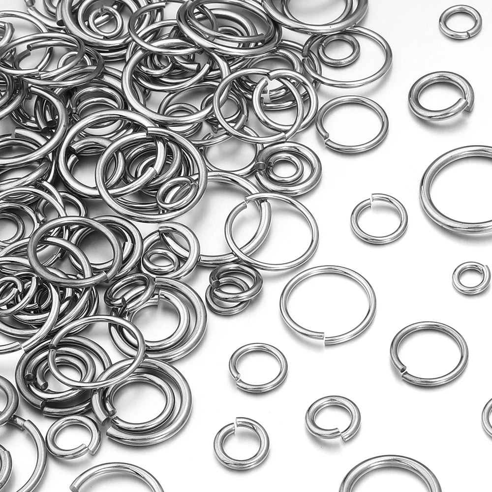

20pcs/lot Stainless Steel Open Jump Rings 10/12/15/20/25/30mm Split Ring Connectors For DIY Jewelry Making Bracelet Necklace