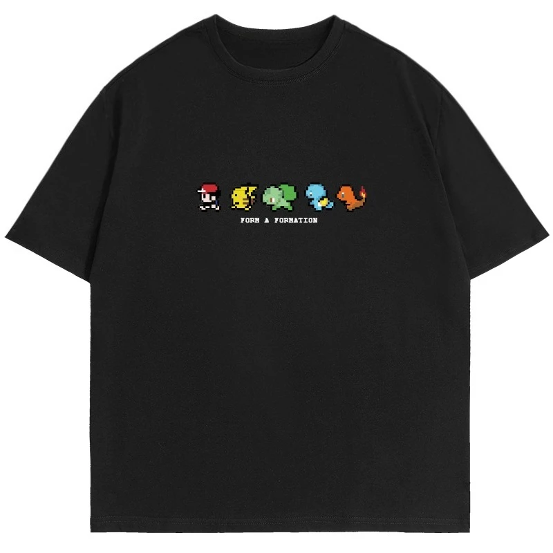 Pokémon Pixel Printed Short-sleeved T-shirt Men's and Women's Summer Trendy Brand Front 2026 New American Pure Cotton Top