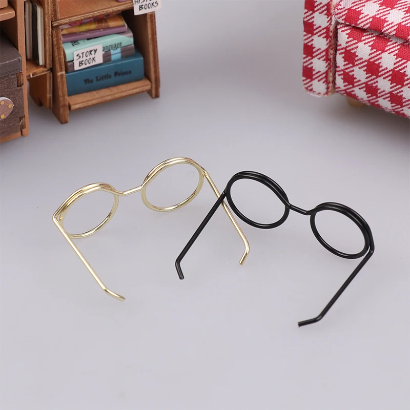 10Pcs Retro Mini Metal Round Doll Glasses Frame Lensless Miniature Eyewear For Plush Doll Decoration Accessories