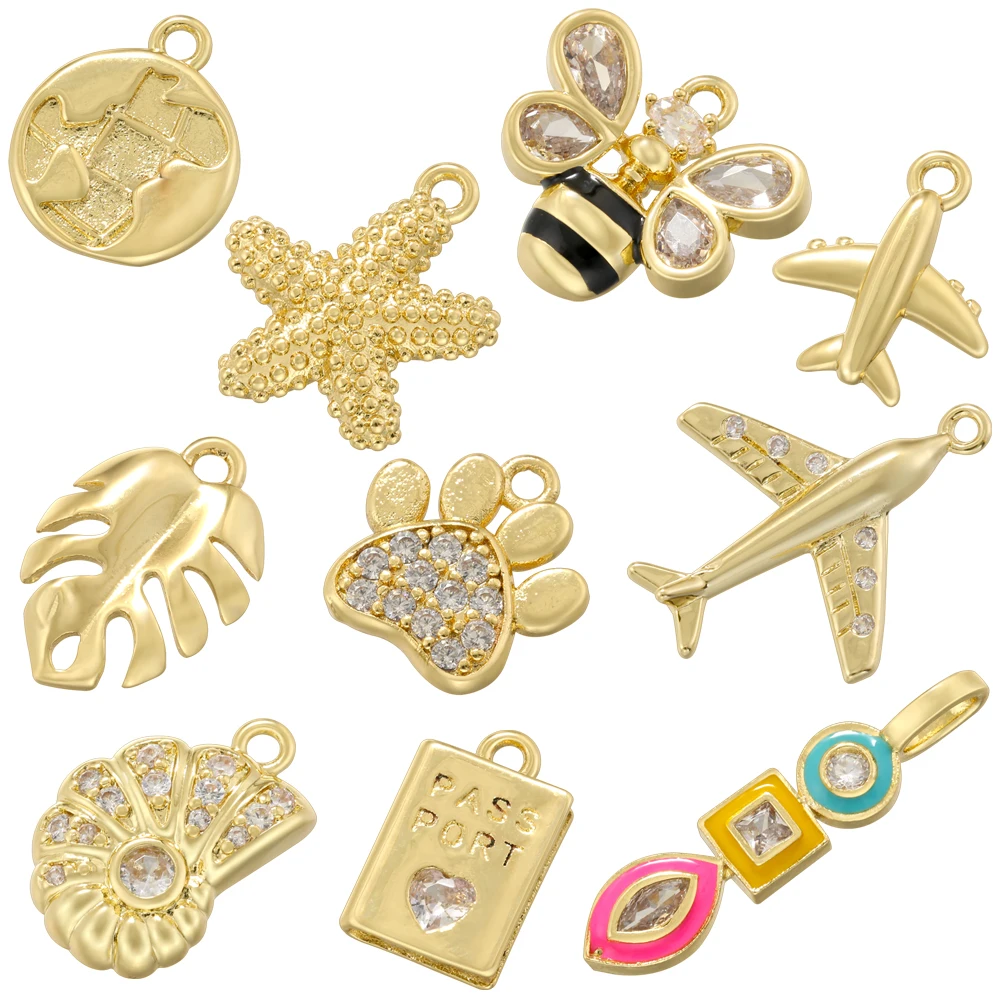 

ZHUKOU 10 Styles Of Popular Fashion Brass Metal Pendant DIY Jewellery Handmade Parts Wholesale Accessories:VD1682-VD1691