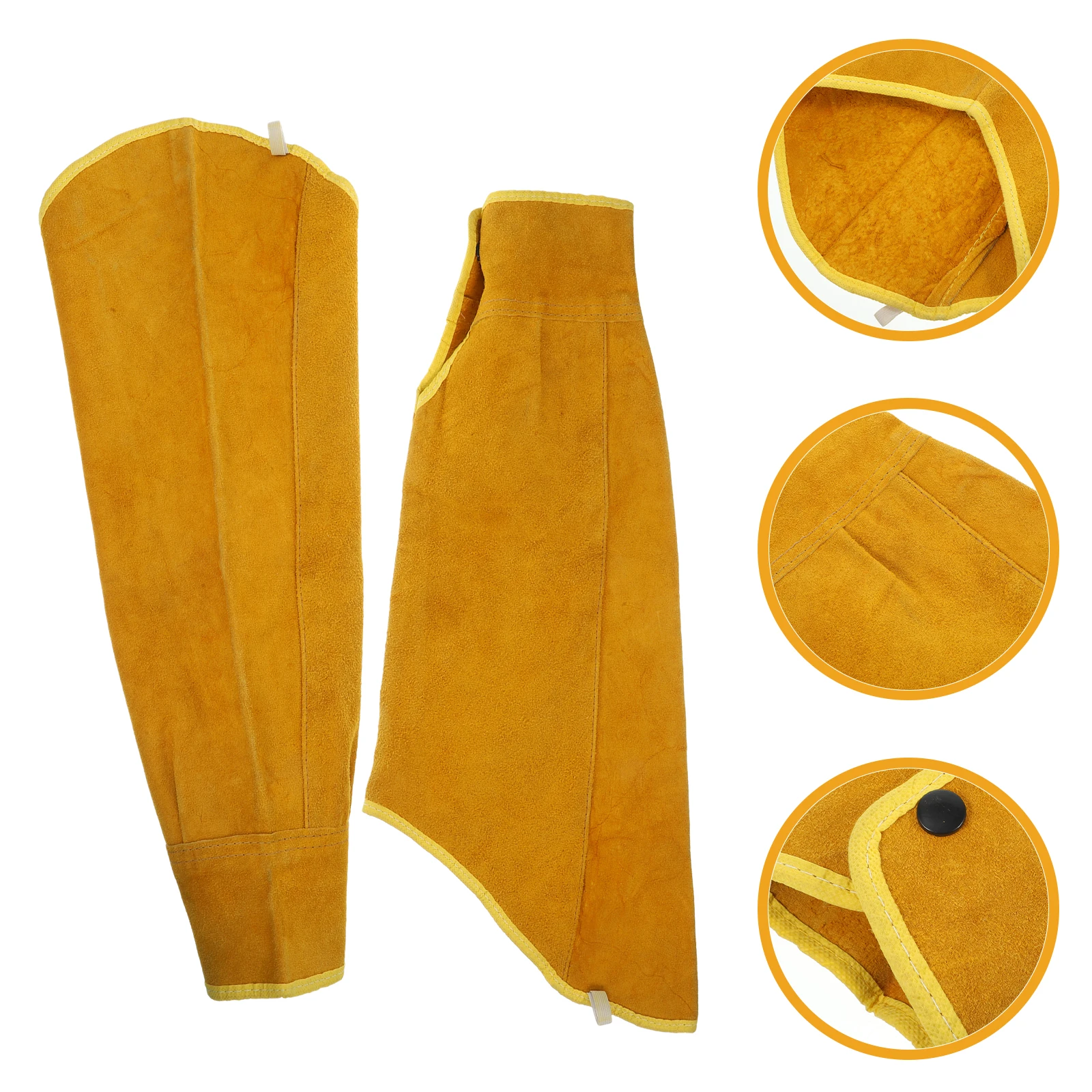 

1 Pair Thick Cowhide Welding Sleeves Flame Retardant Arm Protection Sleeve Lightweight Durable Oversleeves For Welding Work