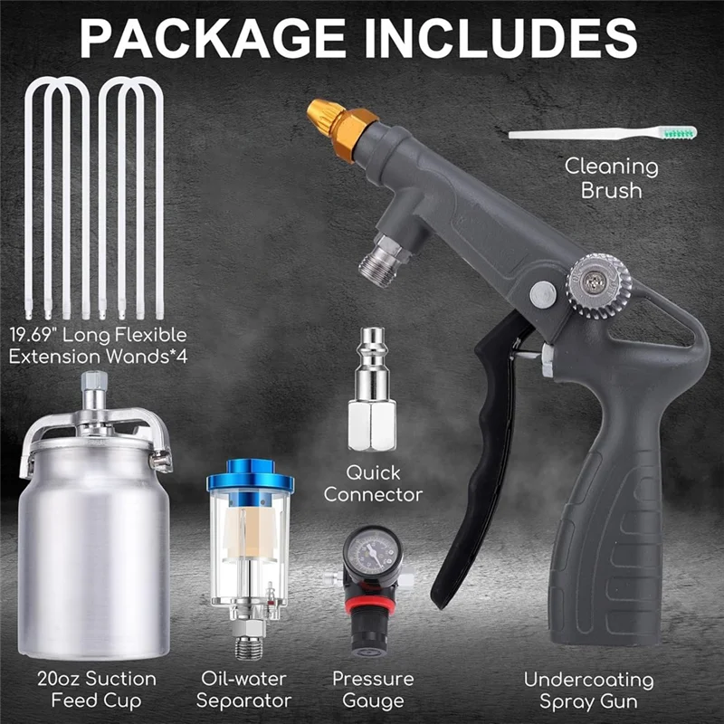 ABKP-Undercoating Spray-Gun Kit, With 20Oz Suction Feed Cup & 4Pcs 20