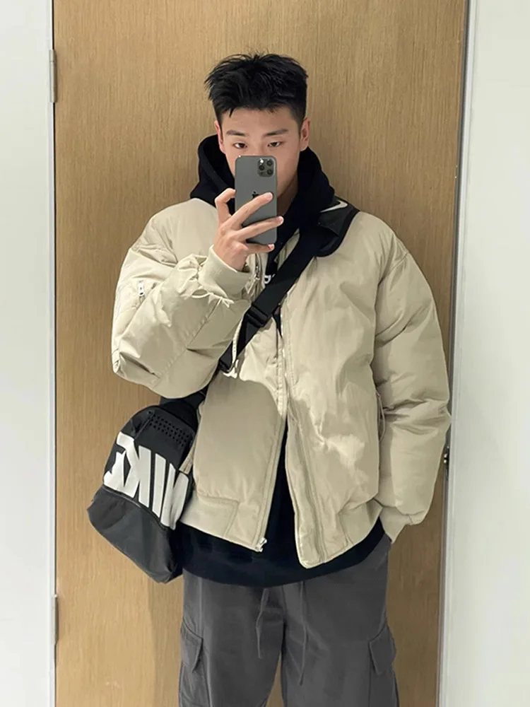 

American Sle Thiened Cotton Baseball Jaet Men's Winter Coat ort Boxy Flight Suit Jaet Polyester Warmth