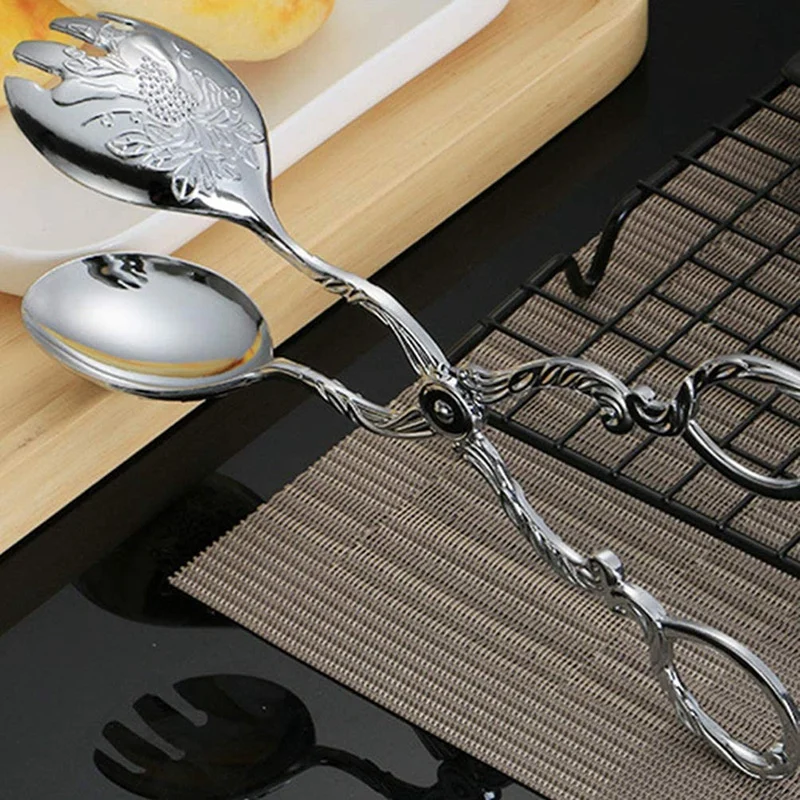 ที่คีบบุฟเฟ่ต์ที่คีบอาหารที่คีบสลัดที่คีบเค้กที่คีบอาหารคีมคีบอาหารในครัว