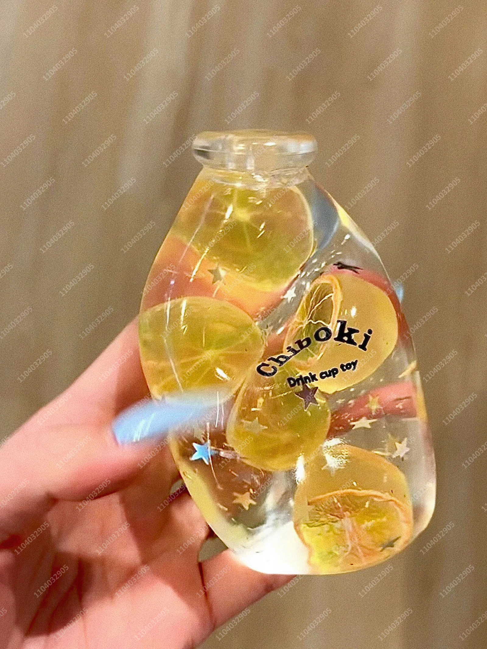 Glass Lemon Bottle Stress Ball Fruit Hard Candy Water Bottle Squishy Transparent Fidget Toys ASMR Sensory Anti Stress for Adults