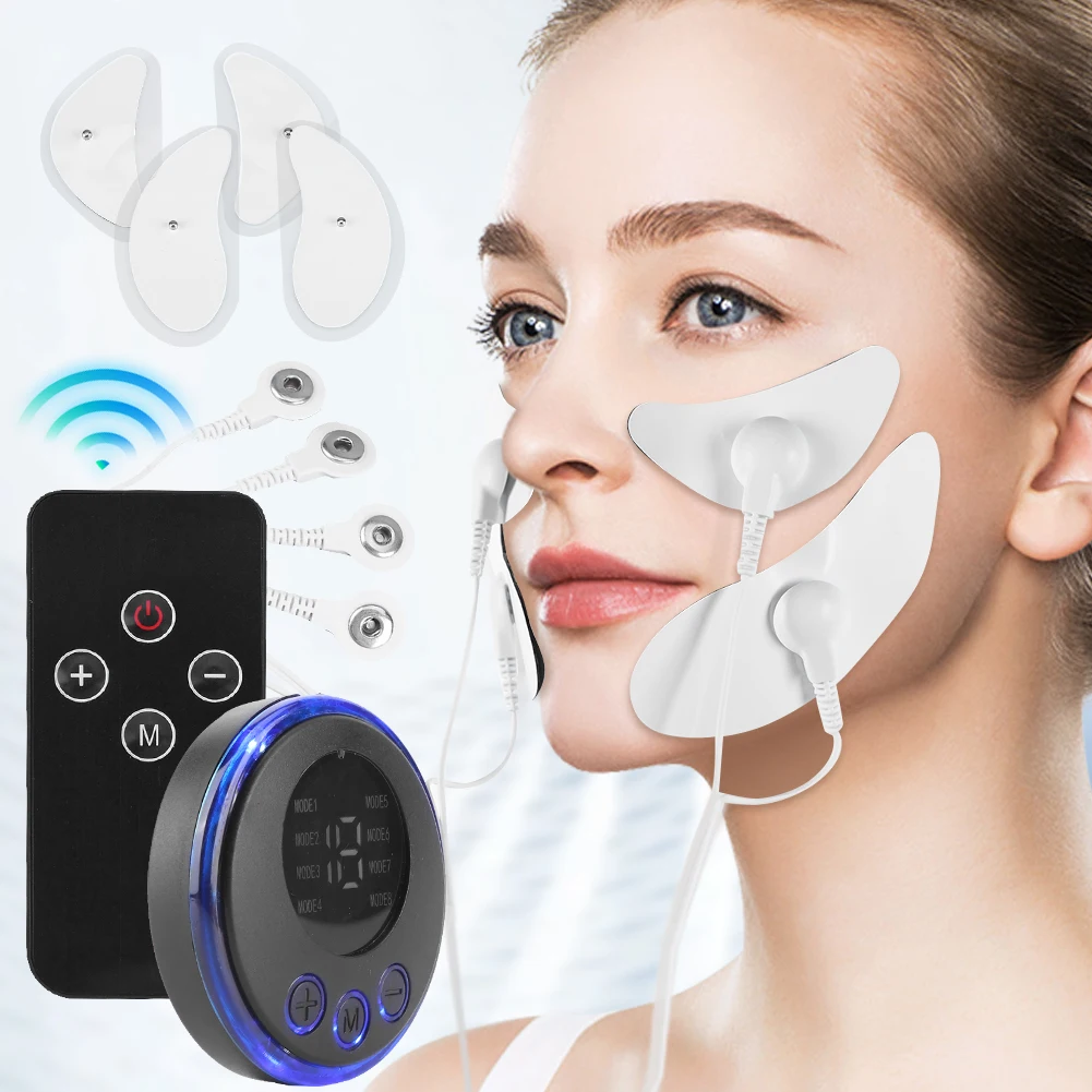 EMS Facial Massager Current Muscle Stimulator Anti-Wrinkle Face Tightening Tool USB Charging 8 Modes 19 Levels for Neck Face
