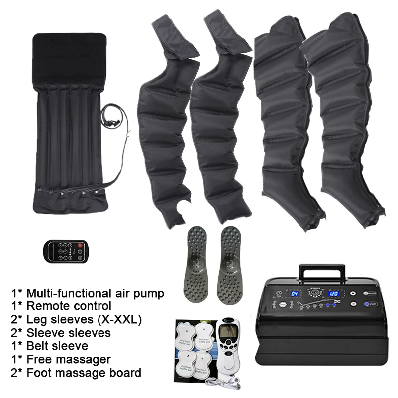6 Chamber Intelligent Air Wave Massager Pressure Therapy Instrument Leg Muscle Massage Recovery Lymphatic Detoxifier Large Size