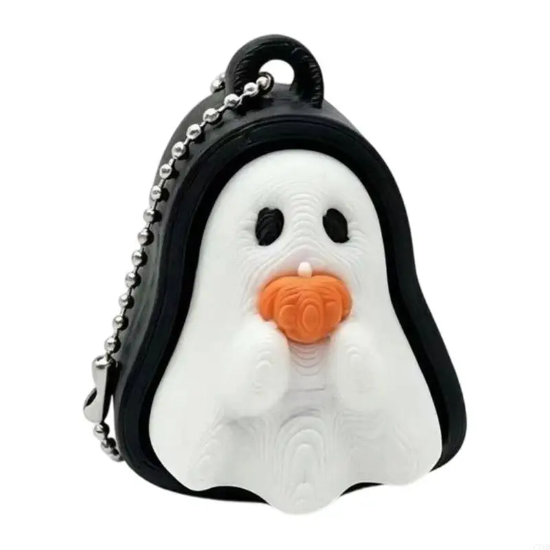  Textured 3D Printed Halloween Toy, PLA Press Button Keychain for Desks