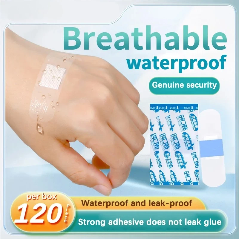 120 pieces of waterproof band-aid, transparent, invisible, hemostatic, breathable, anti-wear band-aid