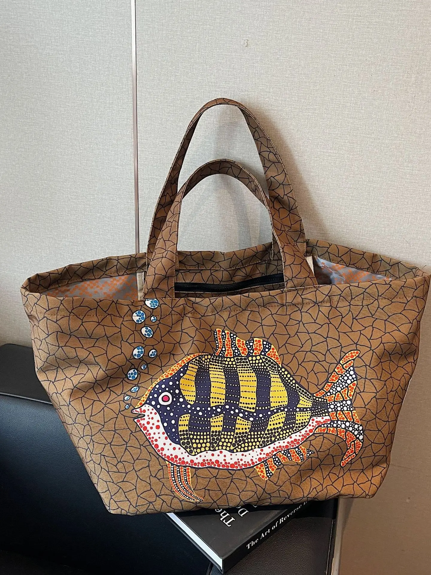 

Корейская японская легкая нейлоновая большая сумка, женская большая сумка на одно плечо Capaci, модная сумка с абстрактным рисунком